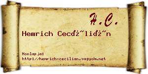 Hemrich Cecílián névjegykártya